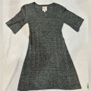 Women’s Charcoal Cable knit sweater dress, Size Petite Medium, see measurements.